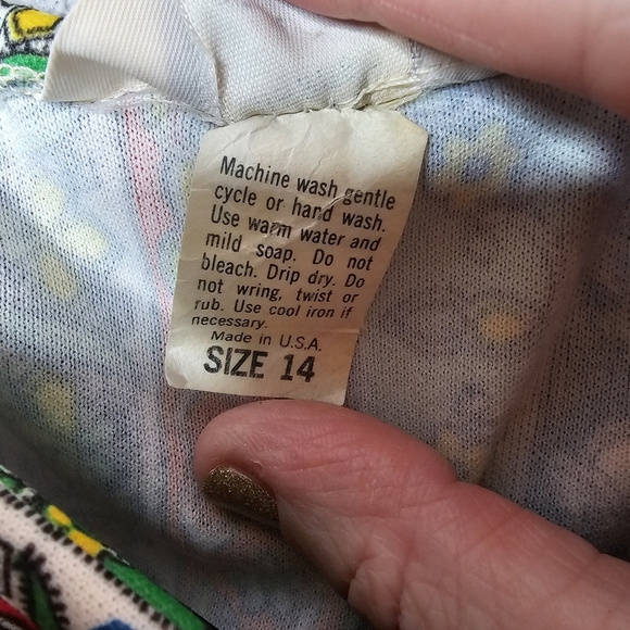 Vtg MC of Boston Dress Size 14 Womens Colorful Floral Striped 70s Sundress - Picture 14 of 14